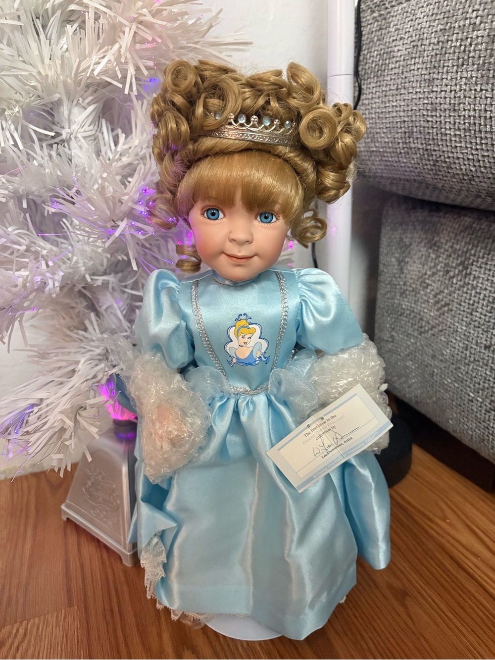 Cinderella Doll in Blue Satin Gown with Blonde Curls from Ashton drake